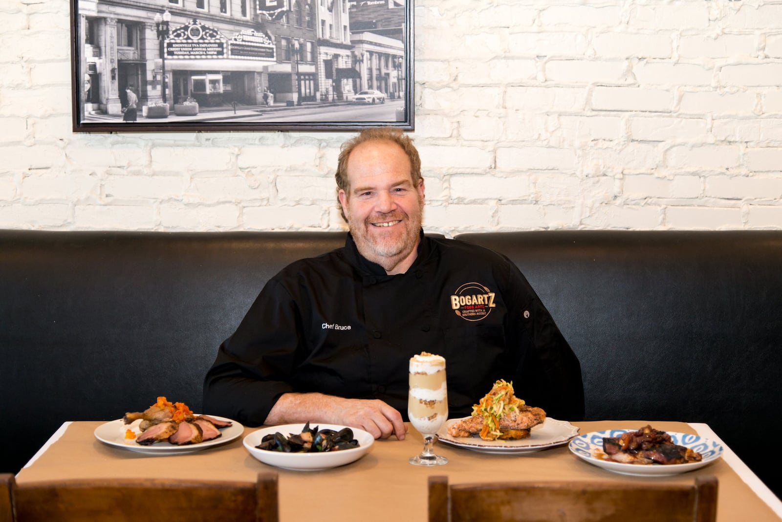 Bruce Bogartz of Bogartz Food Artz, now closed because of the pandemic. (photo credit: Mia Yakel)