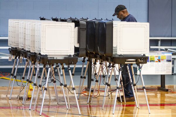 Jim Anderson cast his vote during early voting for the proposed MARTA expansion into Gwinnett County at the Lucky Shoals Park Community Recreation Center in Norcross, Saturday, March 9, 2019. (Photo: STEVE SCHAEFER / SPECIAL TO THE AJC)