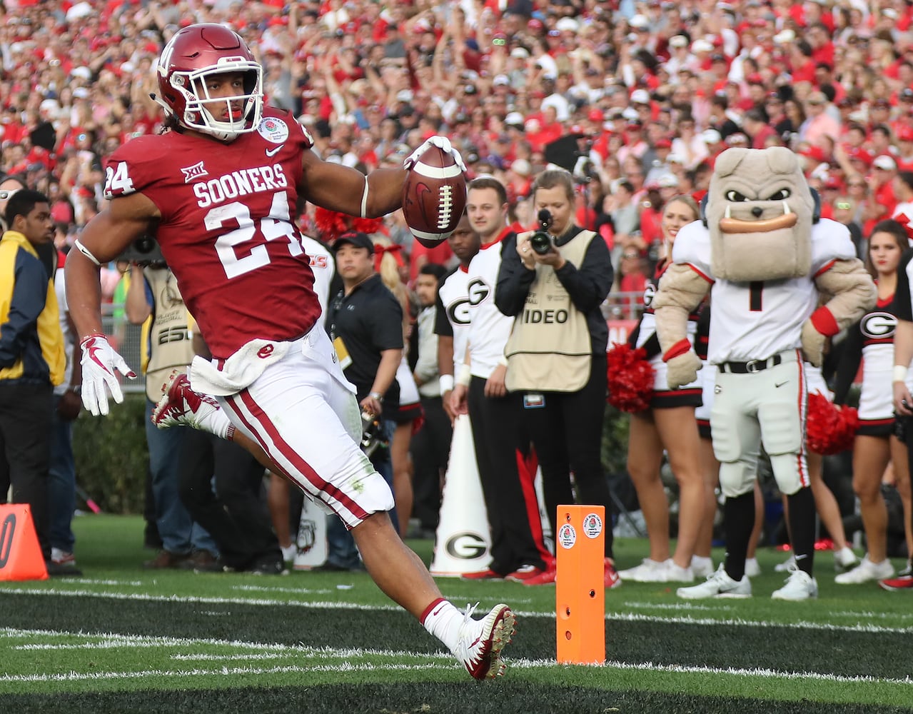 Photos: Bulldogs battle Sooners in Rose Bowl