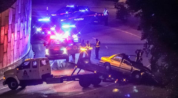 August 30, 2022 Atlanta: Atlanta police and Atlanta Fire Rescue responded on Tuesday, Aug. 30, 2022 at 3:15 am to the ramp of I-20 Westbound to Northbound I-75/85 in downtown Atlanta in reference to a single vehicle accident. Officers located the vehicle involved in the collision. The driver was pronounced deceased on scene by EMS services. Preliminary findings by the investigators with the Accident Investigations Unit indicates the vehicle was traveling at a high rate of speed when the driver lost control and struck a struck a tree after exiting the roadway according to Atlanta police. No charges are anticipated at this time as the investigation continues. The ramp opened up just before 5:30 am (John Spink / John.Spink@ajc.com)


