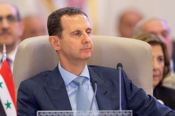 FILE - In this photo provided by Saudi Press Agency, SPA, Syrian President Bashar Assad listens during the Arab summit in Jeddah, Saudi Arabia, May 19, 2023. (Saudi Press Agency via AP, File)