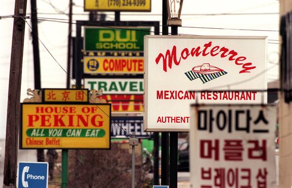 Buford Highway in Norcross boasts a wide range of businesses that attest to Gwinnett County’s international character. (Alicia Hansen / AJC staff photo)