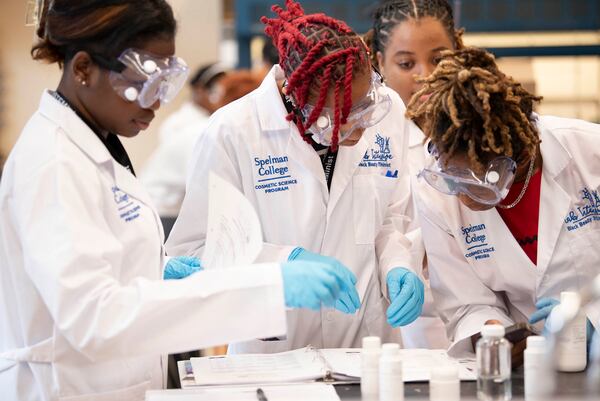 Over the summer, Spelman College hosted a weeklong Black Beauty STEMinist Lab Intensive and Symposia in partnership with Estée Lauder. (Courtesy of Julie Yarbrough)