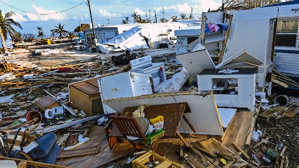 Not much was left of the homes in the Seabreeze Mobil Home Park in Islamorada Tuesday afternoon, September 12, 2017.  The storm surge from Hurricane Irma passed over the area and and devastated almost all of the homes.    (Lannis Waters / The Palm Beach Post)