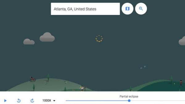 A rendition of what Atlanta residents will experience on Aug. 21 - a partial solar eclipse.