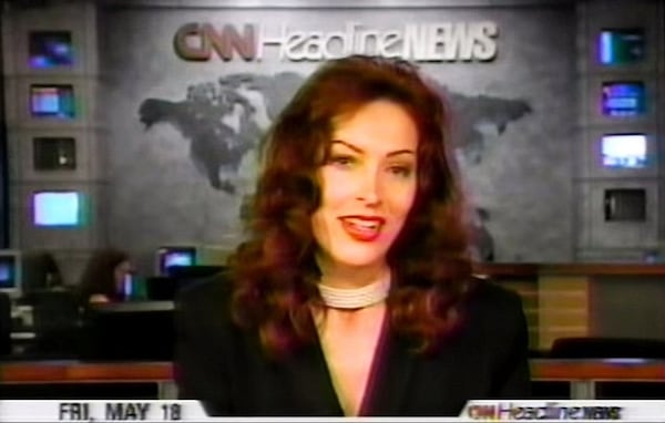 Lynne Russell on her final day on air at HLN on May 18, 2001. 