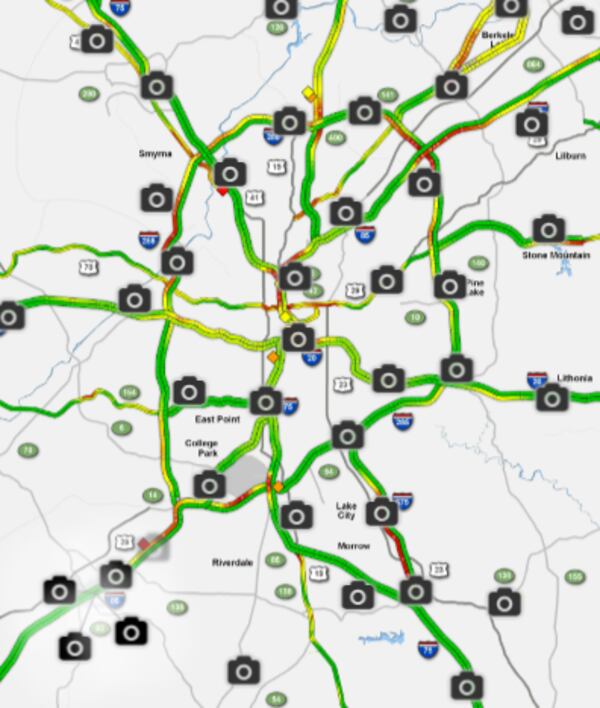 It's around 5 p.m. and there's more green than red on the WSB 24-hour Traffic Center map. That's a rarity in Atlanta.