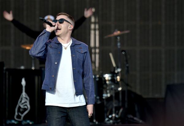 Musicians Macklemore (pictured) and Ryan Lewis are reportedly being sued for their 2012 song "Thrift Shop."
 (Photo by Gustavo Caballero/Getty Images for Turner Sports)