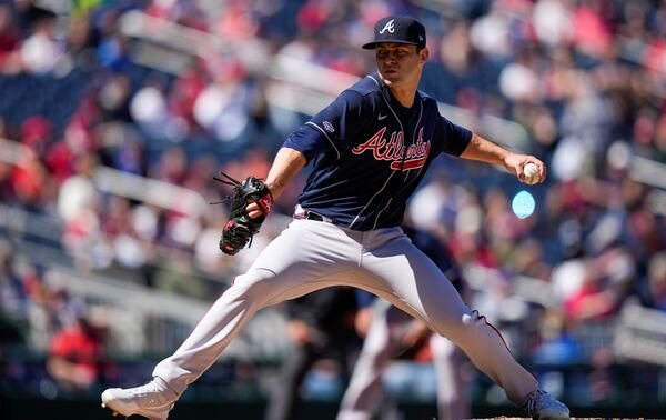 The final line for Braves starter Jared Shuster - 4 2/3 innings, six hits, four runs, five walks and one strikeout.