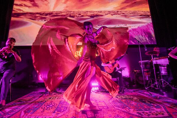 Maria Martynova dances at a Surya Ensemble concert in Atlanta on Thursday, July 25, 2024.  Ziyu Julian Zhu/AJC