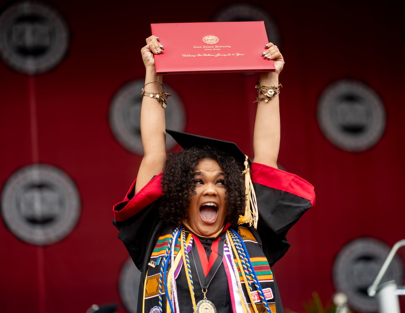 Graduates, faculty and family gather for the Clark Atlanta University 35th annual commencement convocation.