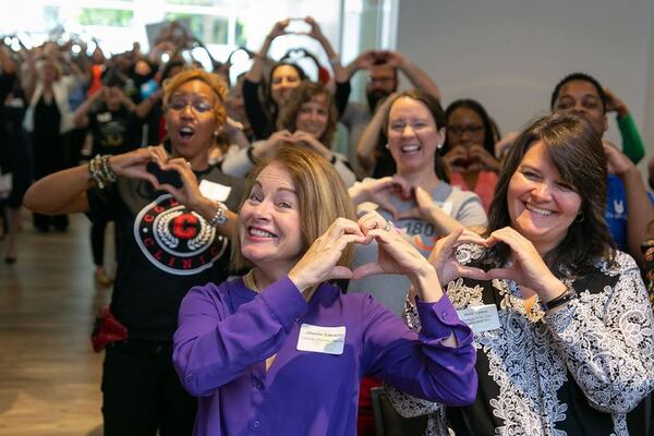 Nonprofit employees in Georgia gather at a GAgives rally in 2019 at the Woodruff Arts Center. CONTRIBUTED