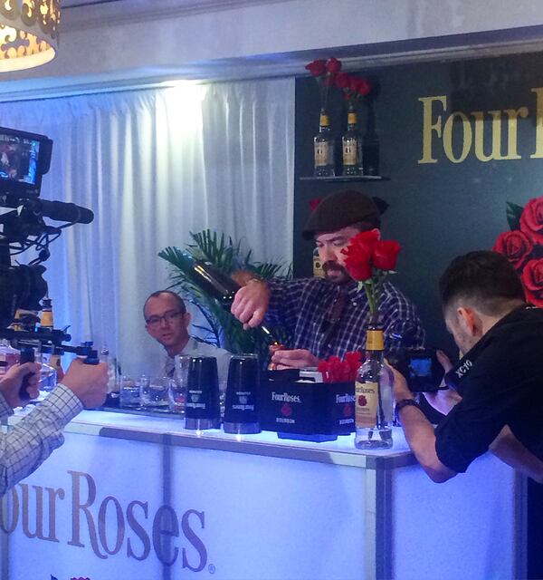 Nate Shuman competing in the Four Roses Bourbon competition at Tales of the Cocktail.