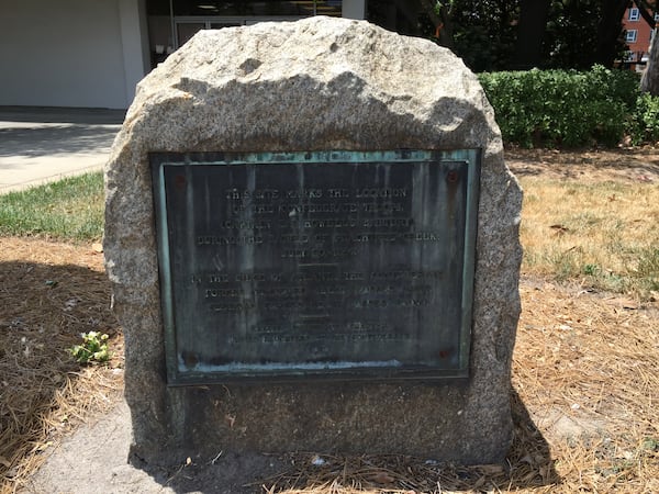 The stone marker for Captain Evan Howell’s battery, owned by the United Daughters of the Confederacy.