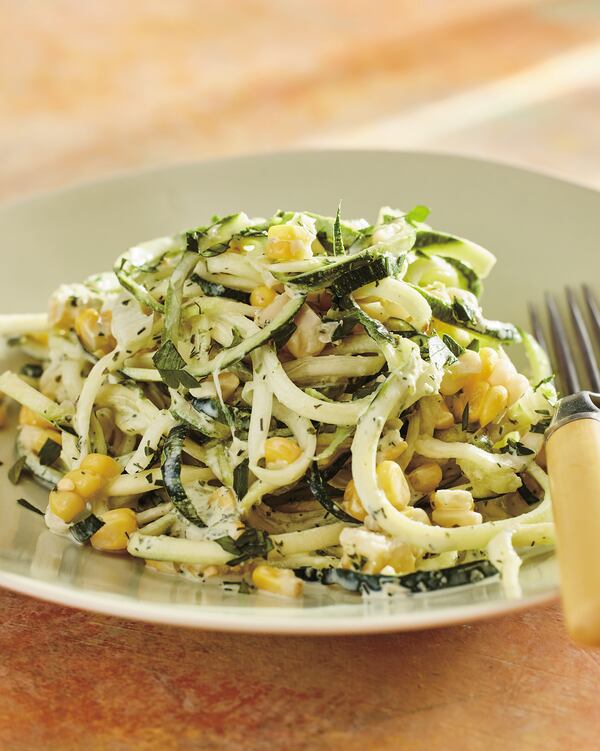 Zoodle Corn Salad with Buttermilk Dressing is a refreshing use for zucchini spirals, or “zoodles,” homemade with a spiralizer or store-bought. — From “Zucchini Love: 43 Garden-Fresh Recipes for Salads, Soups, Breads, Lasagnas, Stir-Fries, and More” by Cynthia Graubart (Storey, $14.99).
(Courtesy of Joseph Keller)