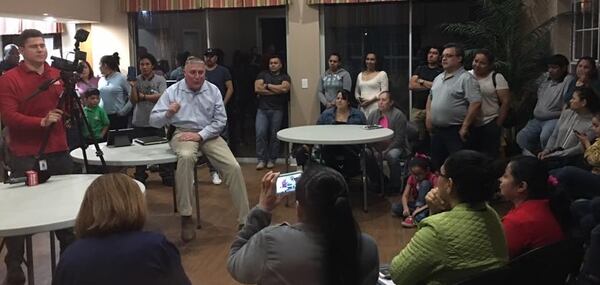 Doraville Police Chief John King attended a recent community meeting at the Jasmine at Winters Chapel apartment community. “We are here to respond to victims of crimes,” King said of the message he delivered at the meeting. “If you don’t call the police and report crime, the only people who are benefiting from this are the thugs.” Photo provided by the Doraville Police Department