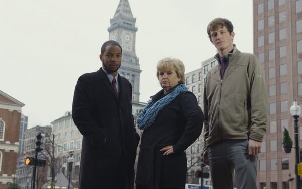 The Boston team included (from left) Austin Blackmon, Ann Carbone and Adam Jacobs.