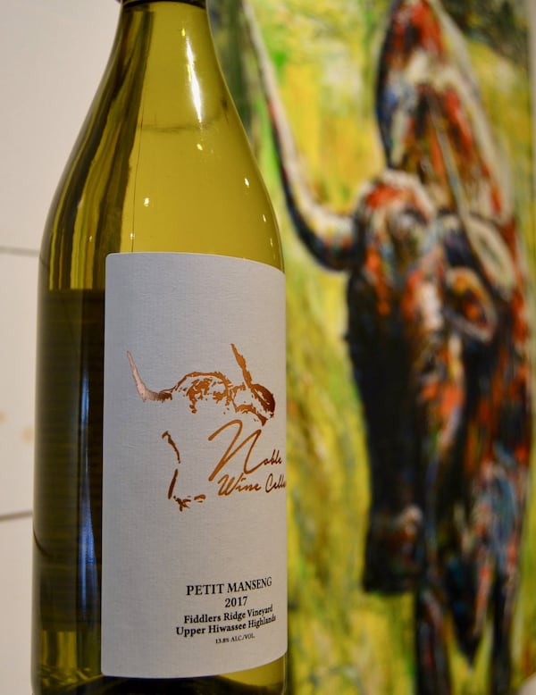 Noble Wine Cellar’s 2017 petit manseng, grown in the Fiddlers Ridge Vineyard. CONTRIBUTED BY BRAD KAPLAN