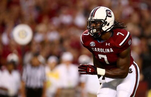 The Falcons would likely have to trade up for Jadeveon Clowney. (Associated Press)