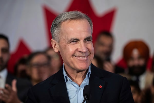 FILE - Mark Carney speaks during his Liberal leadership campaign launch in Edmonton, Jan. 16, 2025. (Jason Franson/The Canadian Press via AP, File)