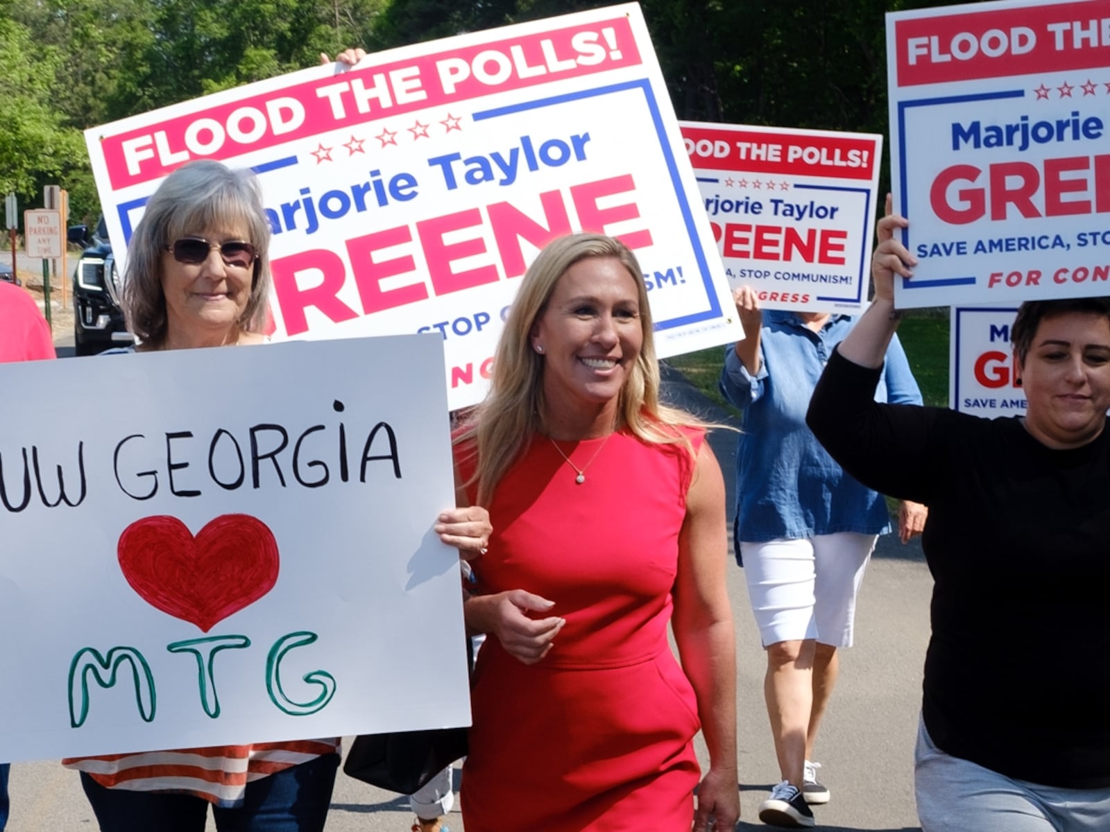 U.S. Rep. Marjorie Taylor Greene, a Republican who lives in Rome, defeated Democrat Marcus Flowers in Georgia's 14th Congressional District on Tuesday. (Arvin Temkar/AJC)