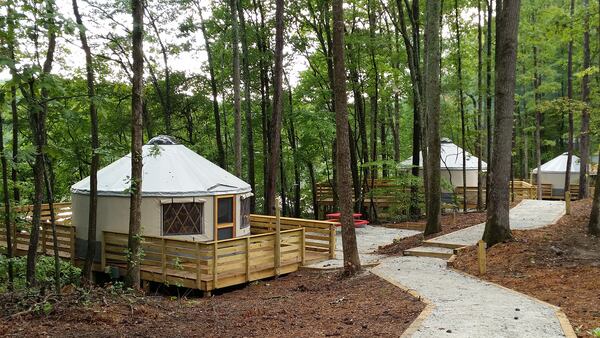 Sleep indoors while in the great outdoors with yurts, available at Sweetwater Creek State Park. 
Contributed by Georgia State Parks