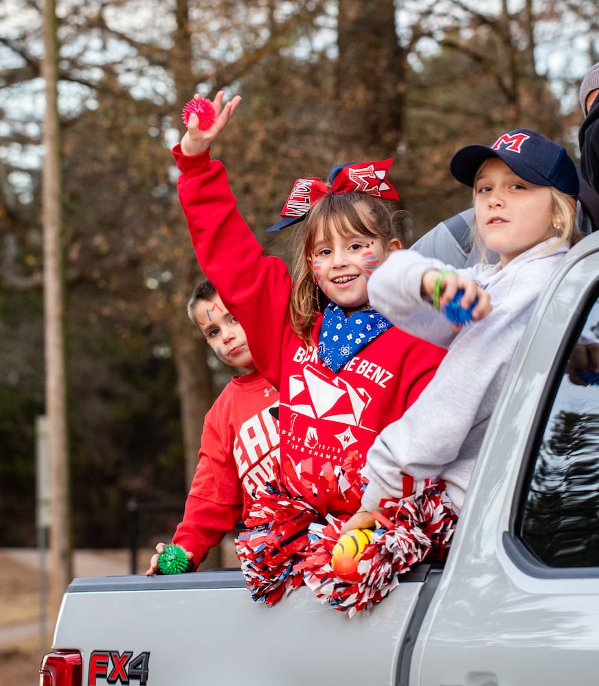 Milton High School football champs parade and celebration