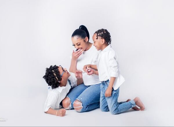 Kristina Bright with her children Jasmine and Kairo