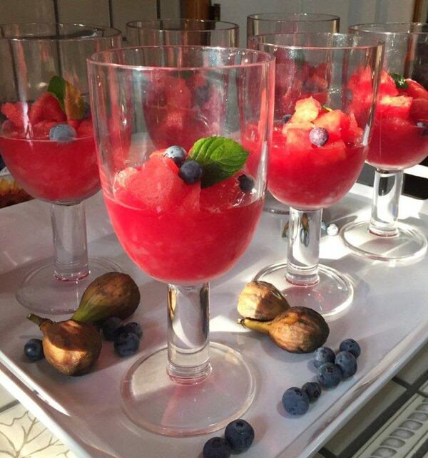  Watermelon slushy made with lavender honey. Styled by Dianna Tribble. Photo by Dianna Tribble