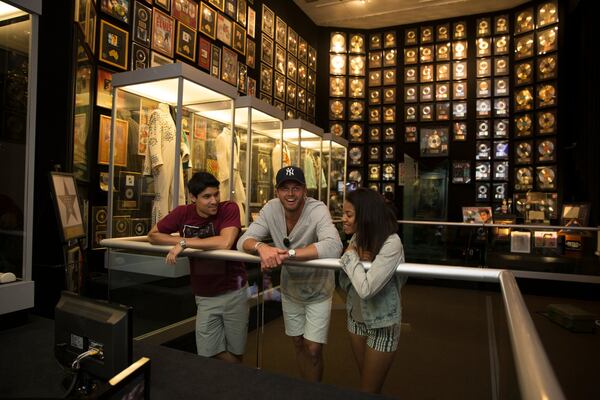 The Record Room at Graceland features Elvis Presley’s gold records along with many other artifacts from the singer’s career. Contributed by David Meany / Contiki Purchase/ Memphis Convention & Visitors Bureau