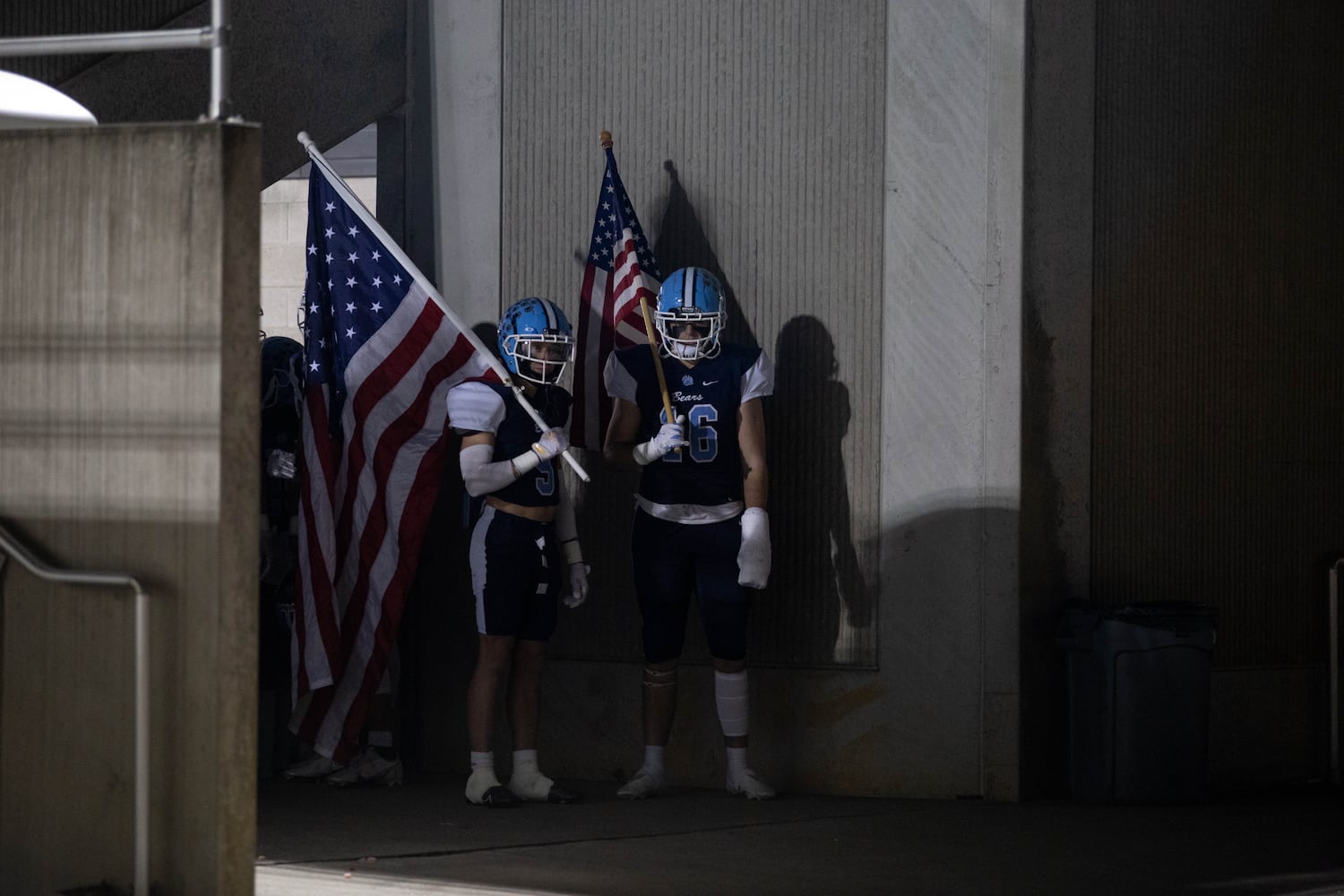 Cambridge players wait to take the field during a GHSA high school football game between Cambridge and South Paulding at Cambridge High School in Milton, GA., on Saturday, November 13, 2021. (Photo/Jenn Finch)