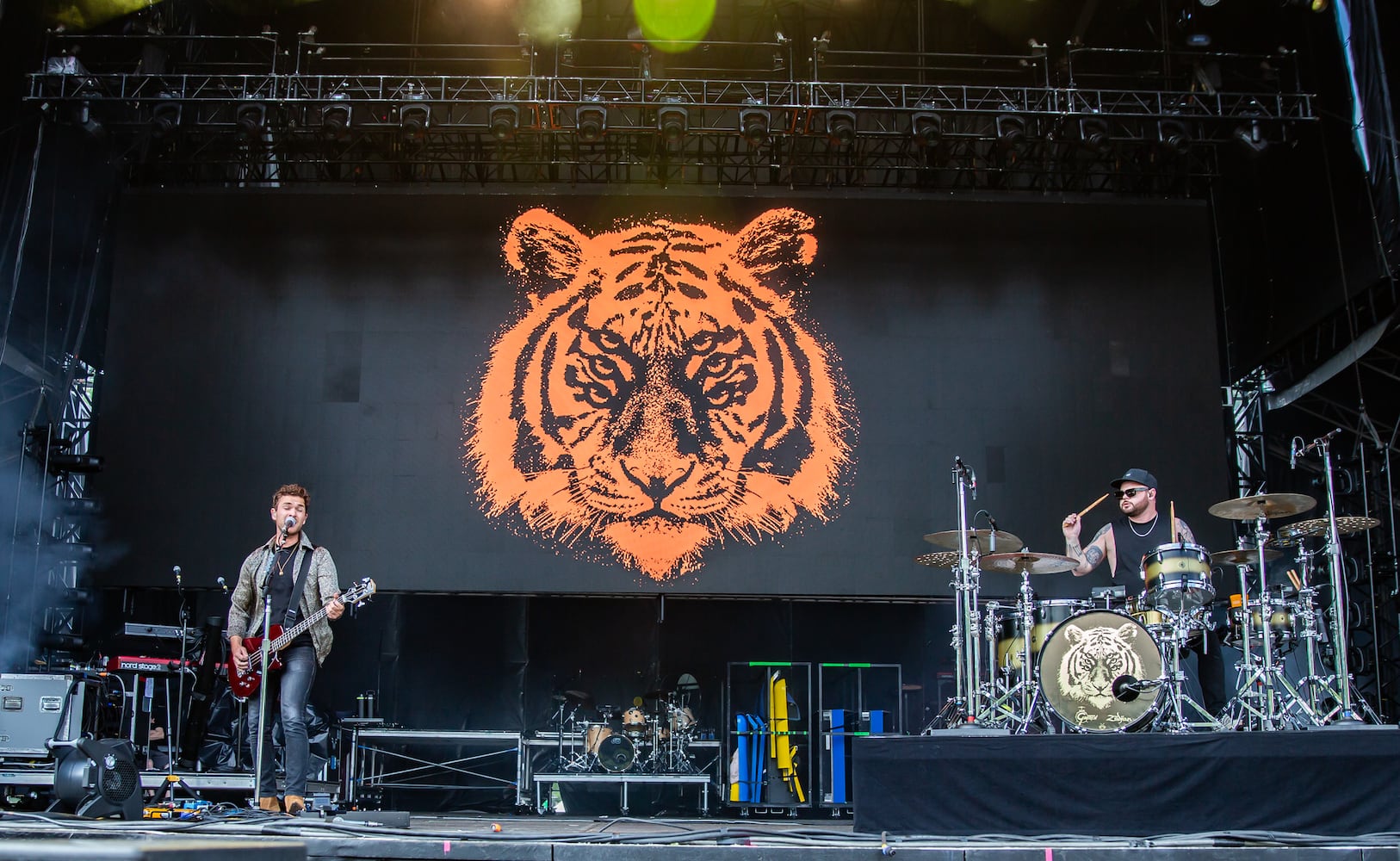 Atlanta, Ga: Royal Blood brought their massive, two-piece sound to the Peachtree Stage to close out Saturday afternoon. Photo taken Saturday May 4, 2024 at Central Park, Old 4th Ward. (RYAN FLEISHER FOR THE ATLANTA JOURNAL-CONSTITUTION)