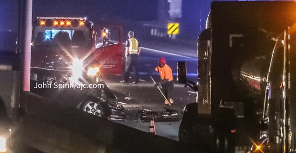 The fatal wreck happened about 2:45 a.m. in the eastbound lanes near Flat Shoals Parkway.