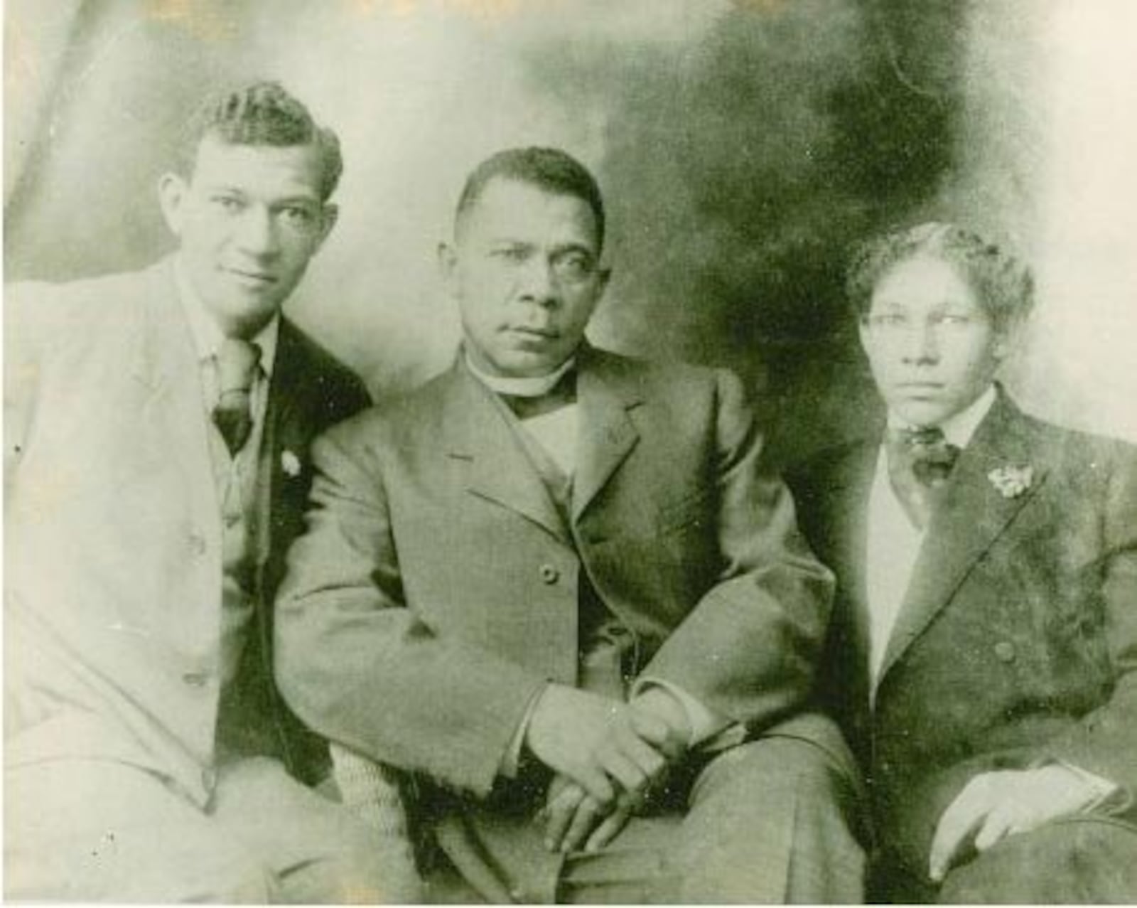 In 1895, Booker T. Washington, shown here with sons Booker Jr. and Ernest, gave a famous speech in Atlanta at the Cotton States and International Exposition.