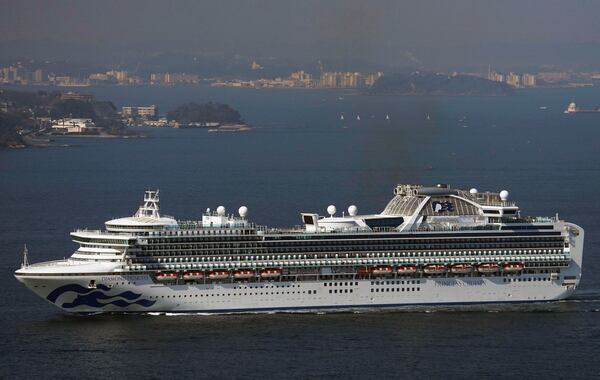 The Diamond Princess leaves Yokohama Port to be anchored off Yokohama, near Tokyo. Three more cases were diagnosed Saturday among 3,700 passengers and crew on the quarantined ship. Those aboard remain under 14-day quarantine. 