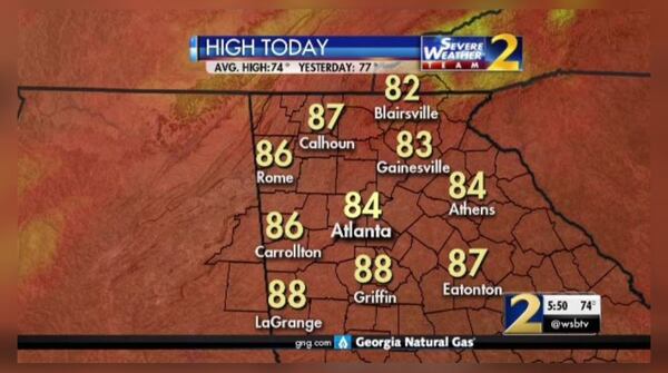 It was unseasonably warm Tuesday in North Georgia. (Credit: Channel 2 Action News)