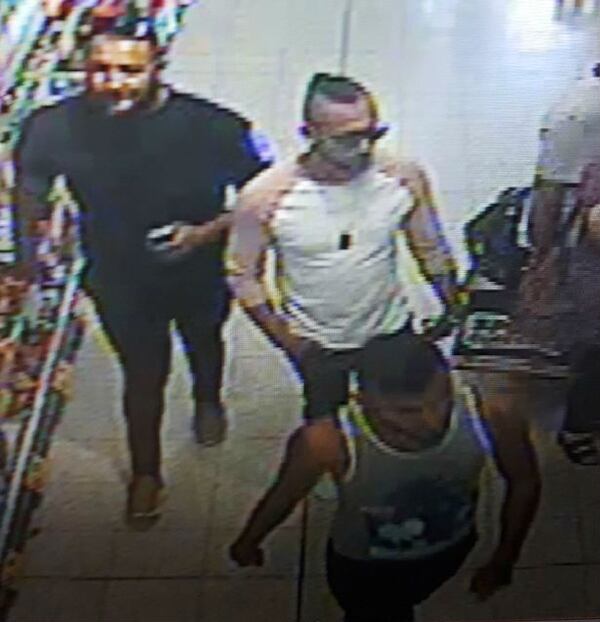 West Mercia Police officials this weekend released surveillance images of three men sought in the Saturday, July 21, 2018, acid attack that seriously injured a 3-year-old boy at Home Bargains in Worcester, England. Five men have been arrested in connection with the attack.