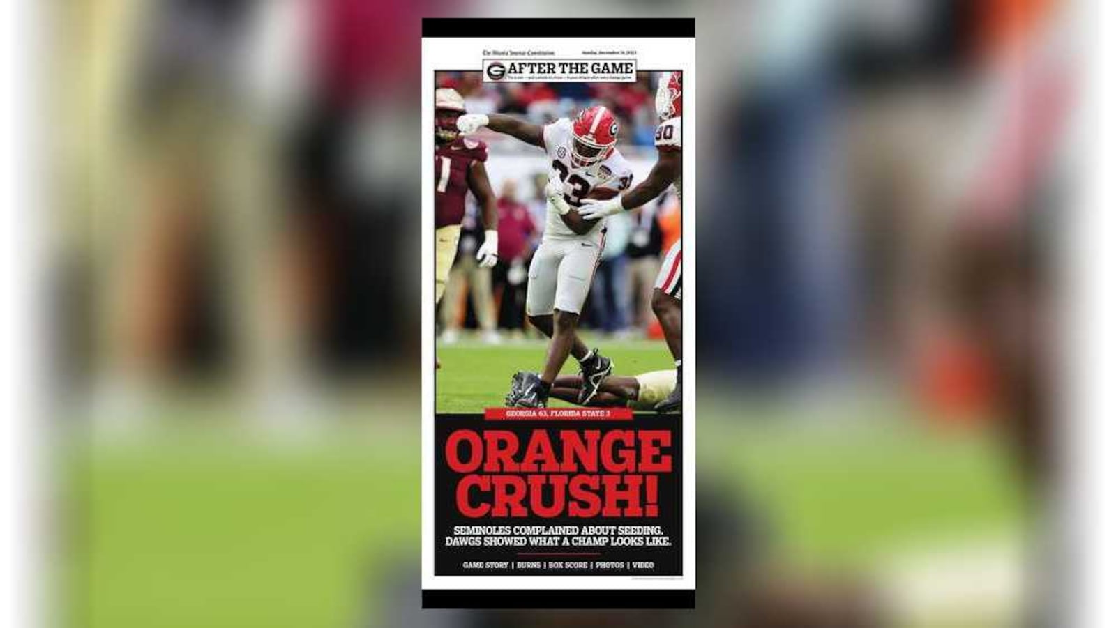 Here is a page from the Sunday AJC ePaper. Follow coverage and reaction from UGA at the Orange Bowl on ajc.com, the AJC app and in the daily Atlanta Journal-Constitution print and ePaper editions.