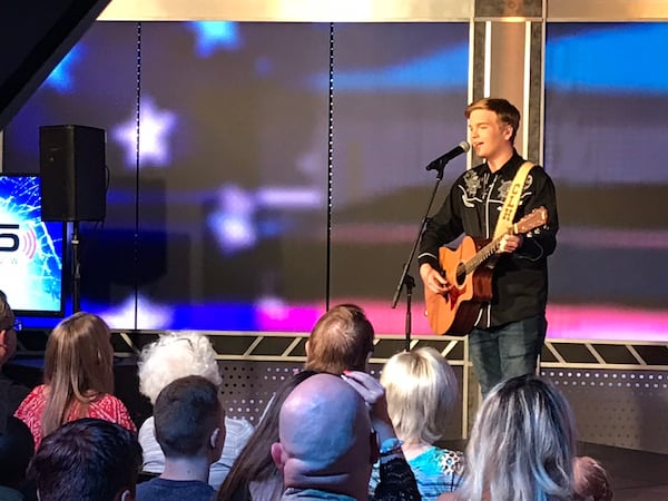 Caleb Lee Hutchinson performing at the WSB-TV's "Georgia Salutes America" special.