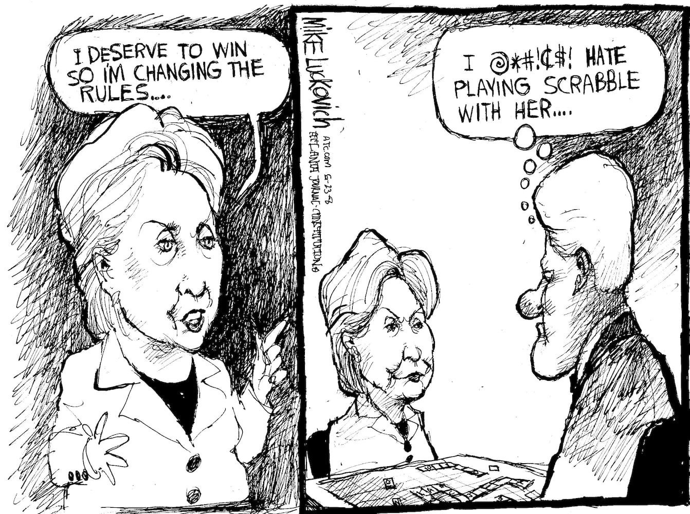 Vintage Hillary Clinton cartoons by AJC's Mike Luckovich