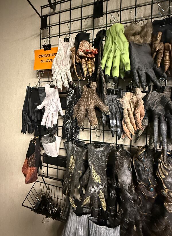 The glove and claw wall behind where actors complete their costumes at Netherworld. Photo by Danielle Charbonneau