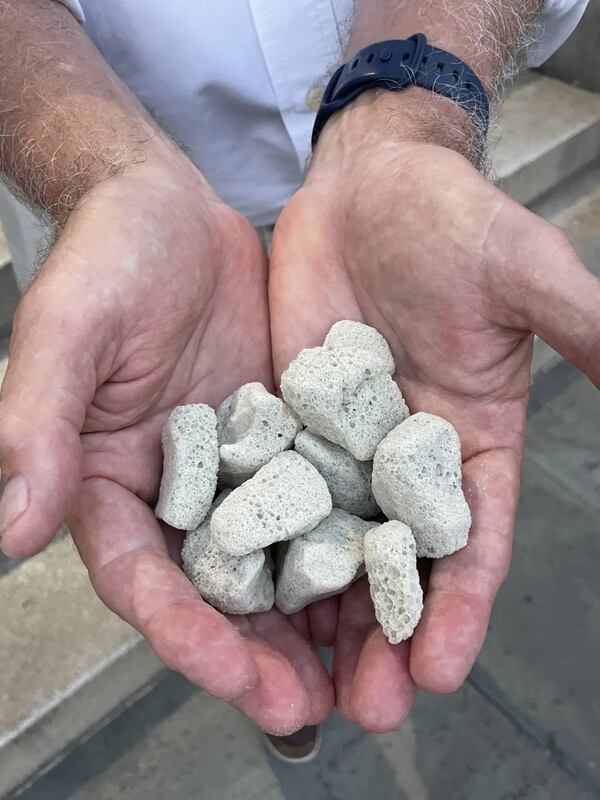 Glass WRX SC takes discarded glass and makes it into these porous rocks used in building applications. (Photo Courtesy of Mary Landers/The Current GA)