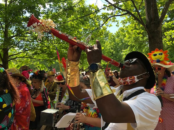 The Inman Park Festival’s one-of-a-kind parade is led through the neighborhood streets by the Abominable Marching Band. 
(Courtesy of the Inman Park Festival / Tom Rosenberg)