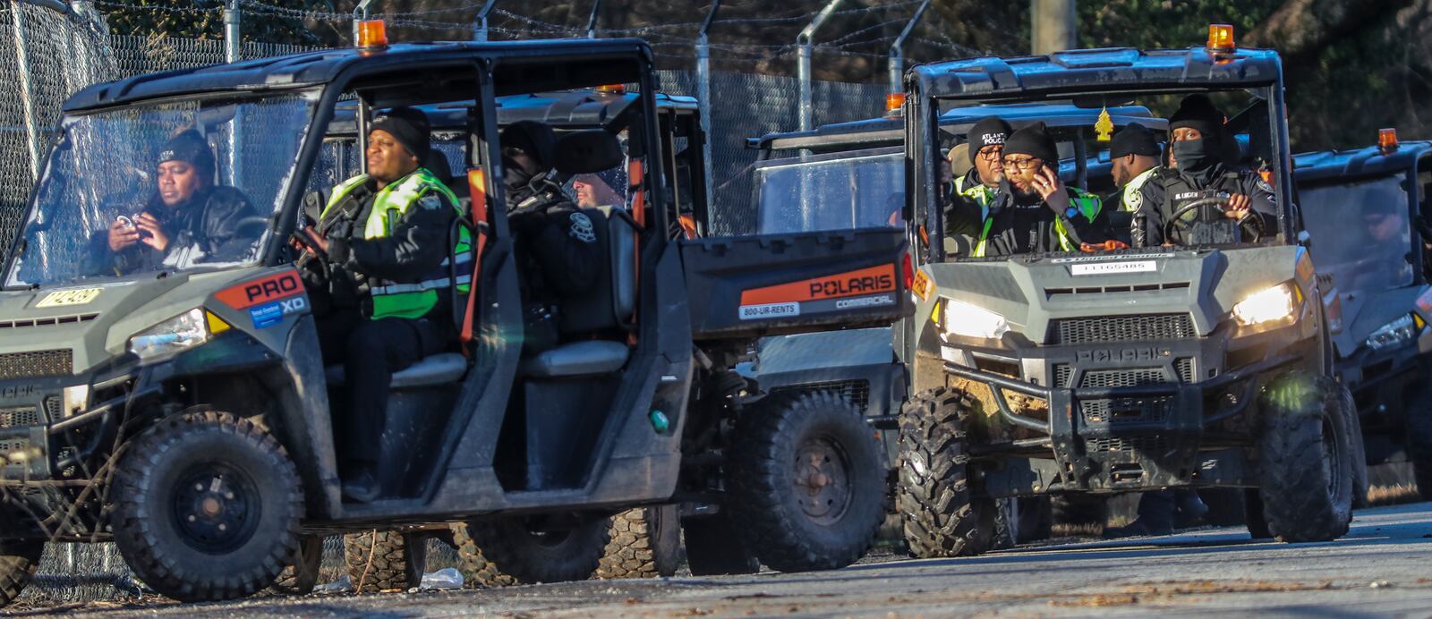 Atlanta law enforcement at the site of Atlanta’s proposed public safety training center on Feb. 6. John Spink / John.Spink@ajc.com

