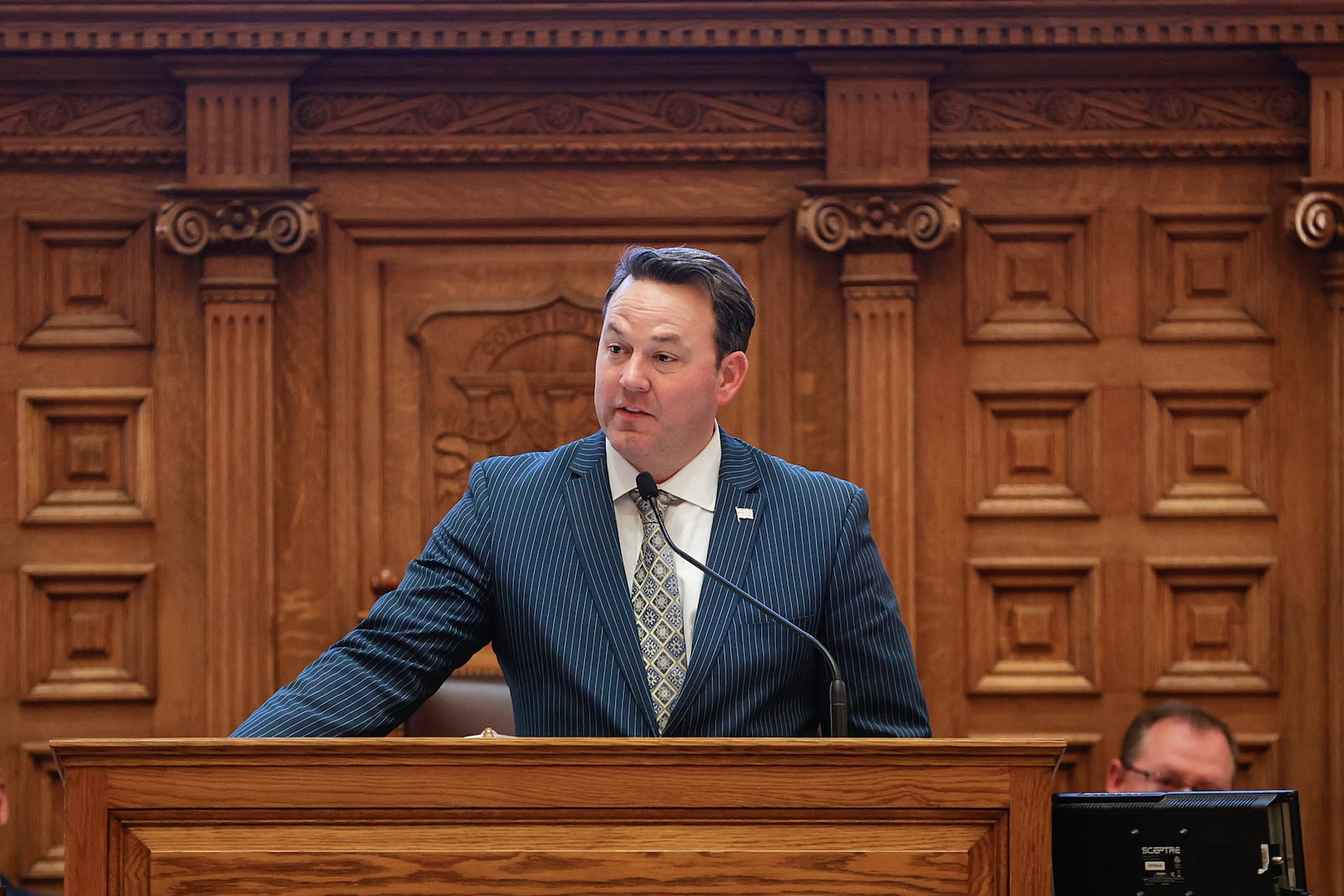 Georgia Senate Republicans plan to introduce legislation today backed by Lt. Gov. Burt Jones that would slow property tax increases. (Natrice Miller/Natrice.miller@ajc.com)