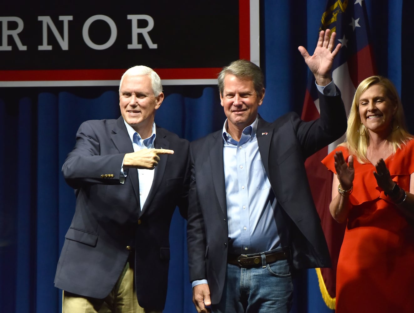 Mike Pence campaigns with Brian Kemp