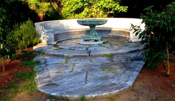 This is what the Erskine Memorial Fountain looks like now — neglected, corroded and full of weeds. FRIENDS OF ERSKINE