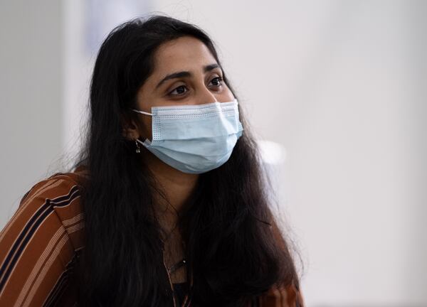 Harsha Vinoy talks Monday afternoon, Aug. 3, 2020, about returning to Georgia Gwinnett College in Lawrenceville for her senior year during a pandemic. BEN GRAY FOR THE ATLANTA JOURNAL-CONSTITUTION