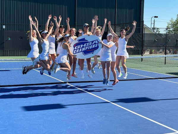 The Marist girls won the Class 6A championship on March 11, 2024 at the Rome Tennis Center at Berry College.