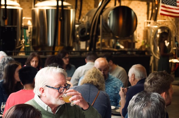 Cultivation Brewing's taproom offers a view of the five-barrel brewing system. (Courtesy of Cultivation Brewing Co.)